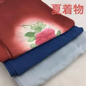 여름 기모노 명주 3장 세트 21 순수 실크 이로무지 코몬 호몬기