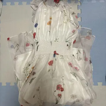 택 포함 미사용 새상품! 백리본 쉬폰 원피스