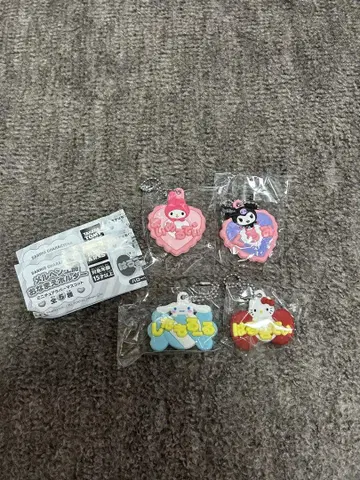 산리오 메르헨 공방 이름 홀더 미니어처 러버 마스코트 4종 세트