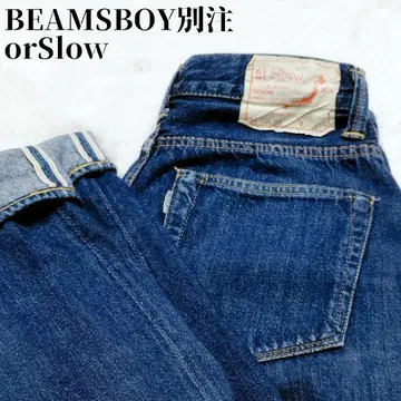 오어슬로우 데님 몬로 빔즈 보이 별주 701ZBB 빨간색 귀