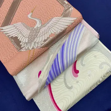 6224 후쿠로 오비 세트 리메이크용 학, 거북이 무늬, 물결 무늬