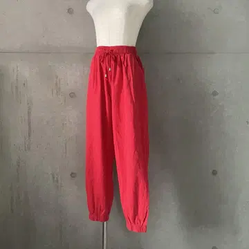 택 포함 코튼 조거 팬츠 레드 M