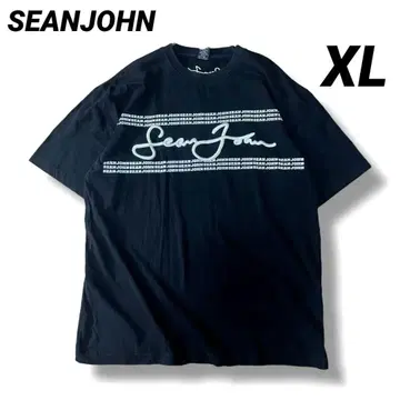 SEANJOHN 숀 존 티셔츠 빅 사이즈 XL 자수 블랙