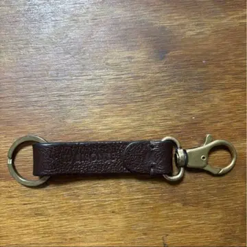일비종떼 브라운 가죽 키링 골드 금장 장식