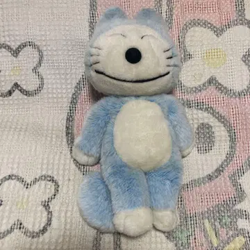 세키구치 11마리의 고양이 봉제 인형 중고품 블루 털이 긴 타입