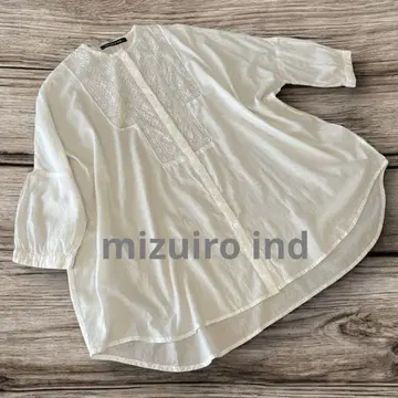 mizuiro ind 미즈이로 인드 자수 노카라 셔츠 튜닉