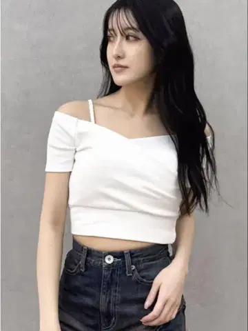 GYDA 하프 슬리브 카슈쿨 오프 숄더 숏 탑 프리 사이즈