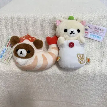 산엑스 리락쿠마 중화 새우 슈마이 매달린 봉제 인형