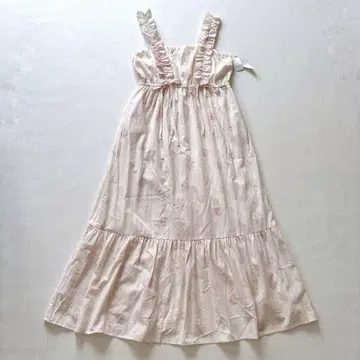 미사용 젤라또피케 쉘 패턴 원피스 롱 프릴 핑크 조개 택 포함