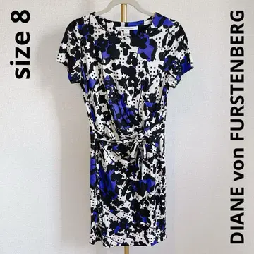 DIANE von FURSTENBERG 반팔 원피스 꽃무늬 도트 무늬