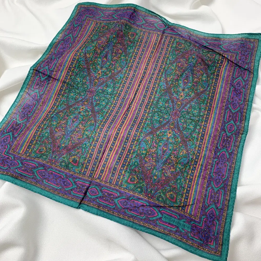 [Authentic] Saint Laurent Luxury Vintage Petit Scarf Handkerchief Bandana