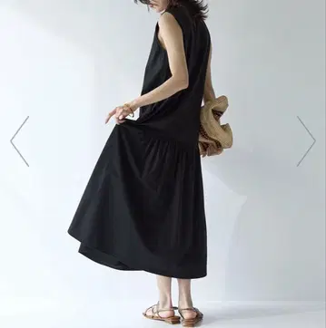 블랙 슬리브리스 롱 원피스 그린 라벨 유나이티드 애로우즈