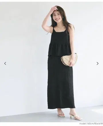크로스 셔링 페플럼 원피스 L 블랙 코카 코카