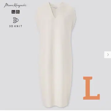 유니클로] 3D 니트 코쿤 원피스 화이트 L