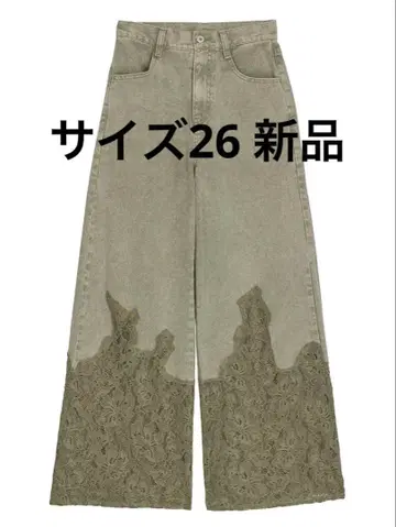 레이스 도킹 페이드 데님 팬츠