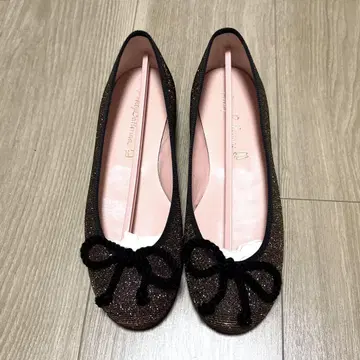 프리티 발레리나 EU36 1/2 글리터 라메 리본 플랫