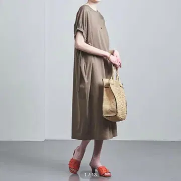 UNITED ARROWS UBCC PONTE 개더 원피스 모카
