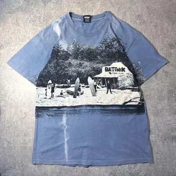 BEATNIK CANOE CLUB 양면 포토 프린트 티셔츠 L