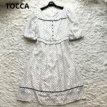 빅 사이즈 TOCCA 도트 원피스 퍼프 슬리브 사이즈 6