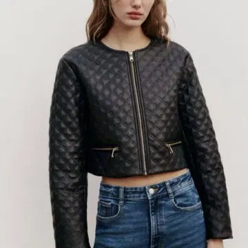 ZARA 숏 인조 가죽 퀼팅 자켓 S 사이즈 세토미나미짱