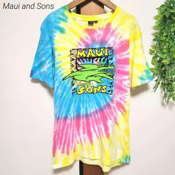 MAUI 마우이 티셔츠 타이다이 패턴 반팔 마우이와 선즈