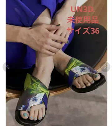 UN3D. 리본 플랫 샌들 사이즈 36