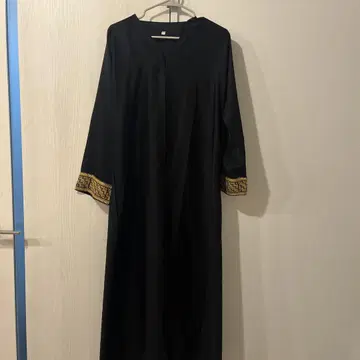 아바야 블랙 골드 자수