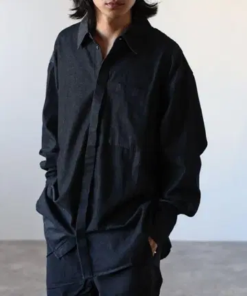 새상품 택 포함 클레아 레리노 블랙 데님 셔츠 오버 사이즈 루즈 M