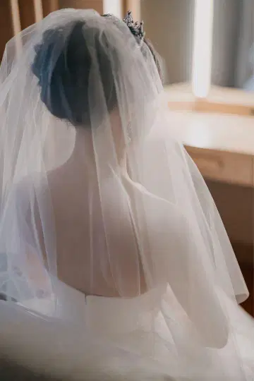 웨딩 베일 튤 소재 빗 포함