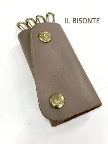 [O42-39] IL BISONTE 4연 키 케이스 가죽 그레이지