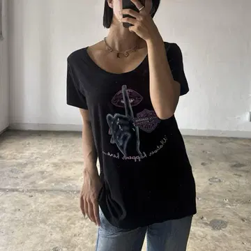 할리데이비슨 네온 디자인 티셔츠