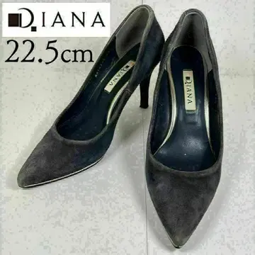 DIANA 다이애나 22.5 로고 부품 절개 라인 스웨이드 펌프스