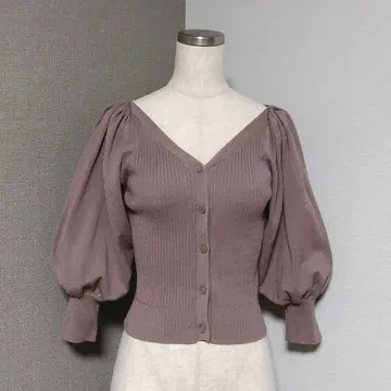 머큐리 듀오 볼륨 소매 7부 소매 버튼 니트 모카