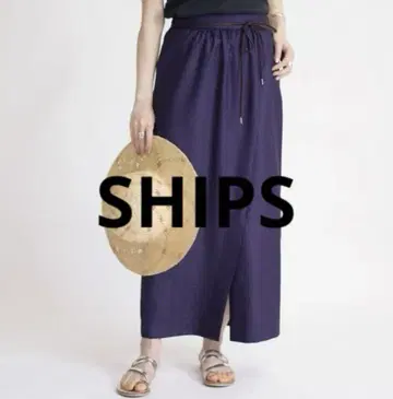 SHIPS 쉽스 트위스트 스트라이프 랩 스커트 (블루) 36 사이즈