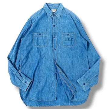 새상품급 버즈릭슨 샴브레이 셔츠 긴팔 U.S.N. XL