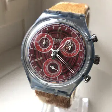 Swatch 스와치 송치 크로노그래프 배터리 새상품 레드