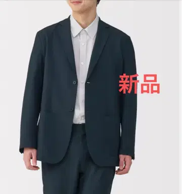 무인양품 새상품 신사용 통기성 스트레치 축구 자켓 M 다크 네이비