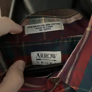 ARROW 체크 무늬 긴팔 셔츠