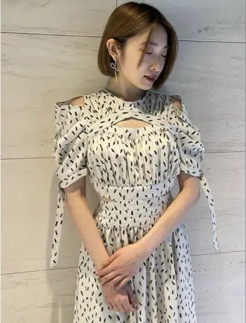 snidel 스위칭 데콜테 오픈 원피스