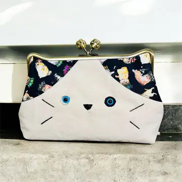 고양이 가마구치 파우치 하치와레