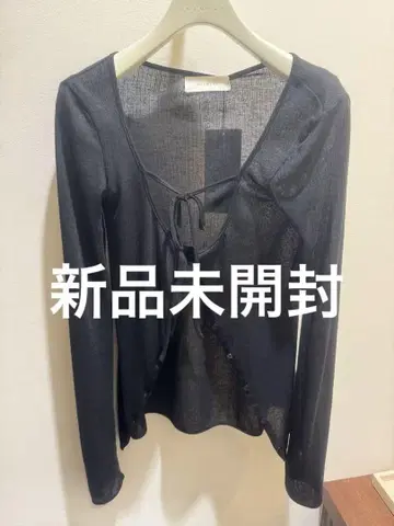 앤드메리 레이시 리본 카디건 블랙