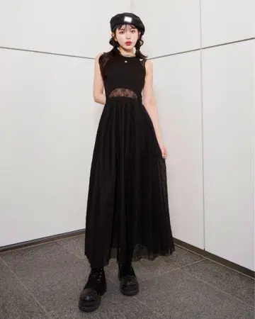 Darich 택 포함 다리치 로고 레이스 롱 원피스 FS 사이즈