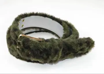 leopard fur long belt 퍼 벨트 AFB y2k