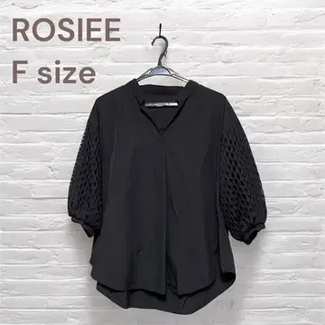 ROSIEE 소매 허니콤 스키퍼 셔츠 레이스 피쉬 테일 블랙