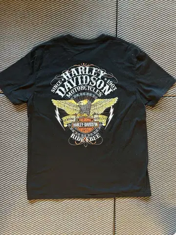 Harley Davidson 백 프린트 티셔츠 블랙