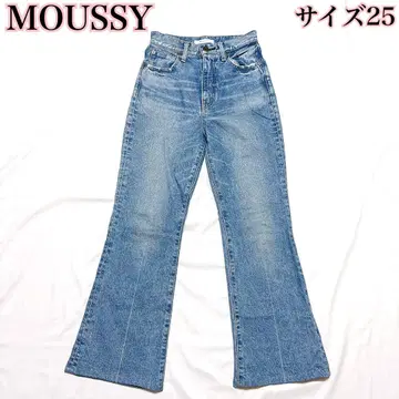 MOUSSY 마우지 MVS 플레어 데님 스트레치 소가죽 25 사이즈