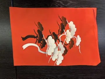 꽃무늬 자수 오렌지, 빨간색, 후쿠로 오비