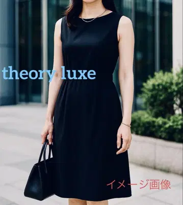띠어리 럭스 슬리브리스 원피스 38 블랙 울 혼방 스트레치 소재