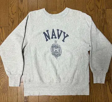 80년대 리버스 위브 NAVY 염색 프린트 트리코 태그 미국제