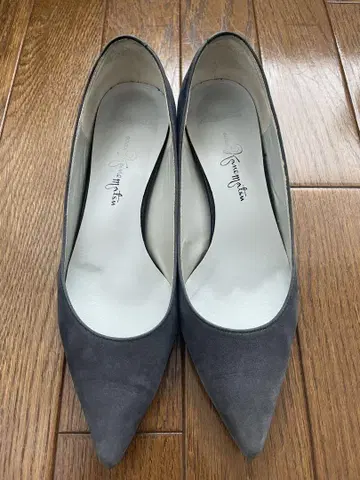 긴자 카네마츠 블루 그레이 스웨이드 스틸레토 펌프스